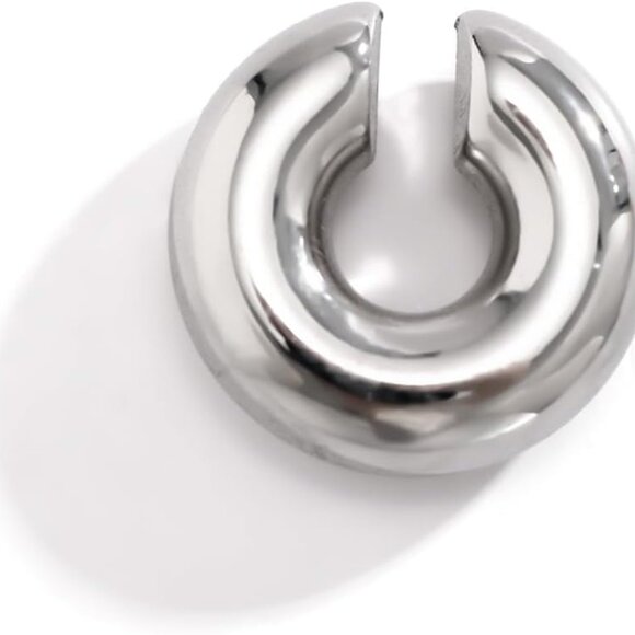 Silver Gold Non Piercing Chunky Ear Cuffs for Women - Pack of 4, Fashionable Wra - Picture 7 of 7